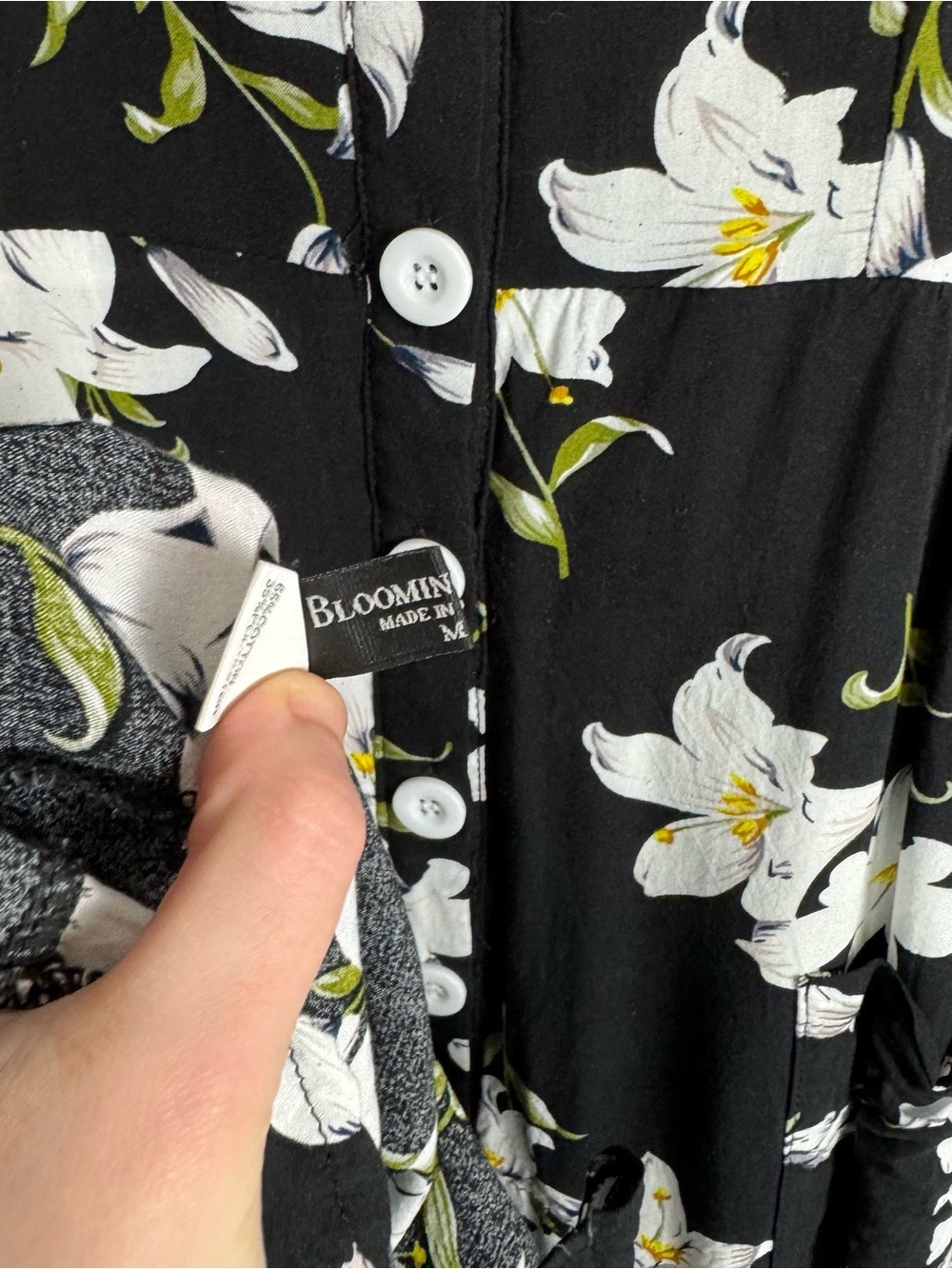 Blooming Jelly Black Floral Spaghetti Strap Midi Dress With Pockets Size M - Picture 8 of 13